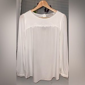 Ann Taylor Loft Cutout Back Eyelet Blouse